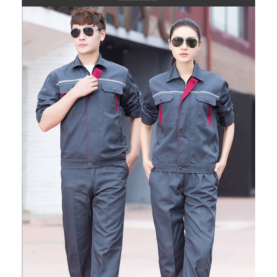 Work Clothing Wear Resistant Workwear Clothes Set Male Female Workshop ...