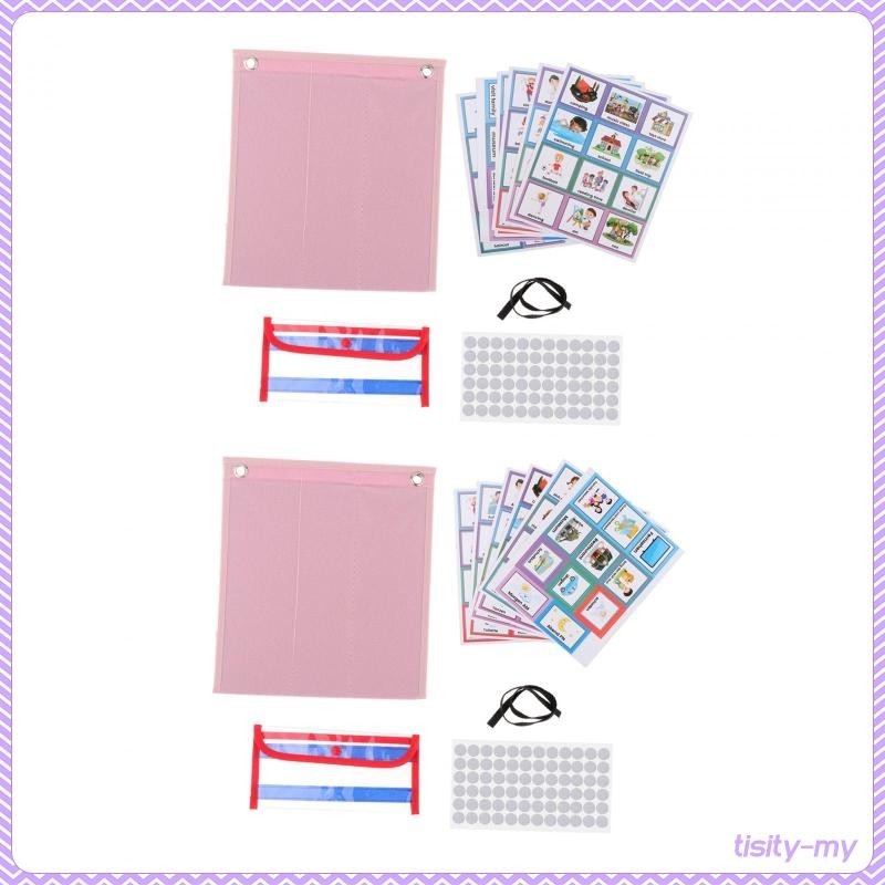 [TisityMY] Kids Visual Calendar Routine Cards, Reusable Pocket Chart ...