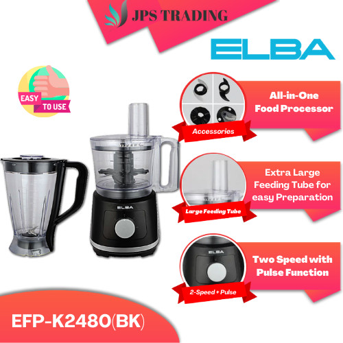Elba All In One Food Processor 800W 2.4L EFP-K2480(BK) Two Speed with ...