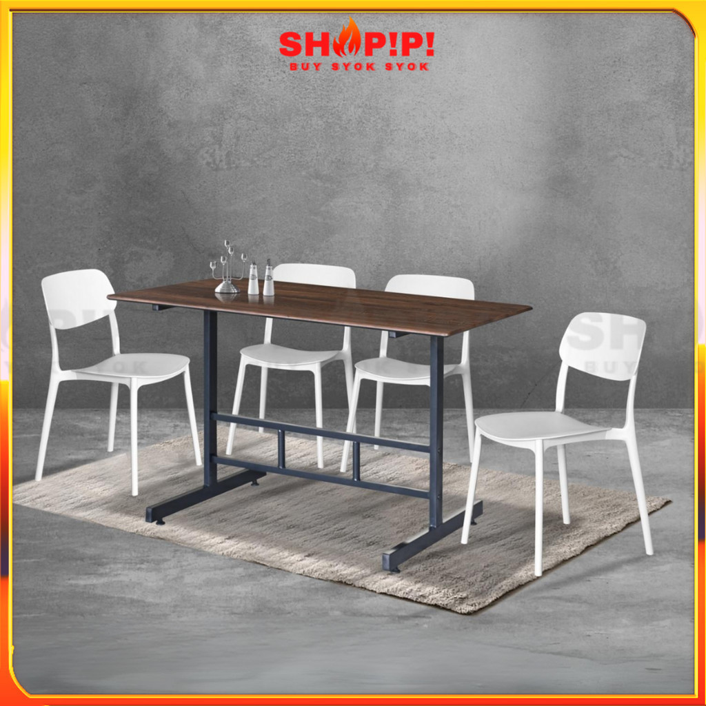 Shopipi 120x70 H leg Rubber Solid Wood Cafe Table 75cm Dining Table 桌子 ...