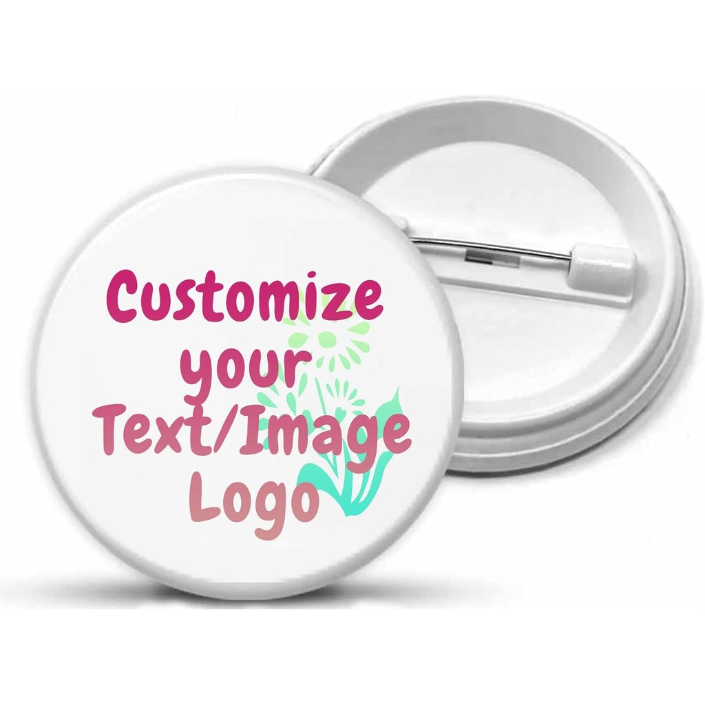 Custom Pins Design Your Own Text Photo Logo Personalized Pinback Button ...