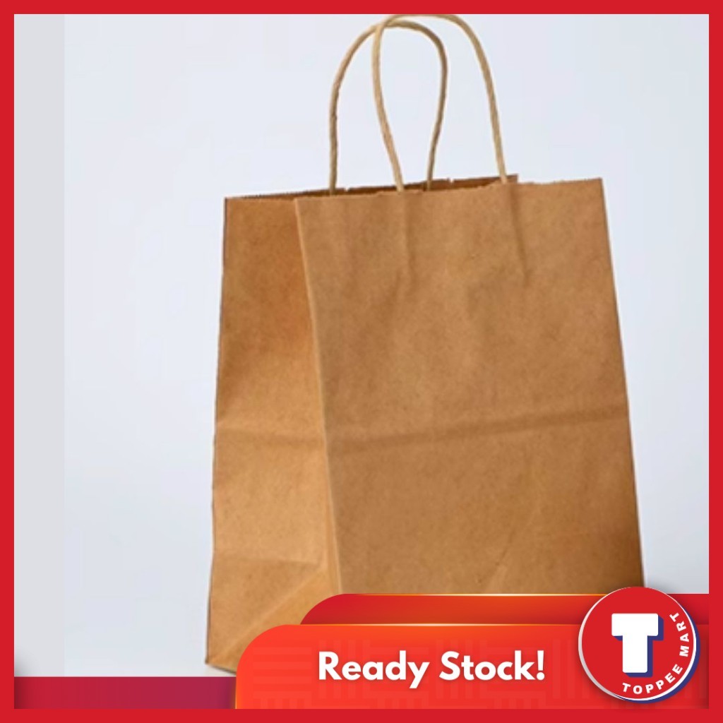 Brown Kraft Paper Bag / Die Cut / Twisted Handle Paper Bag / Beg Kertas ...