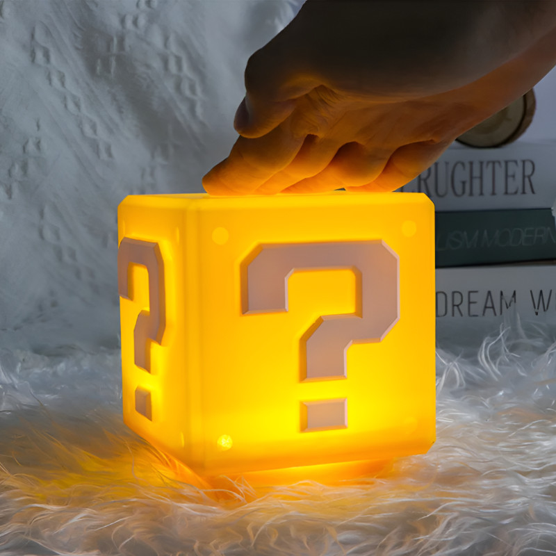 Creative LED Question Mark Light USB Powered Game Block Night Table ...