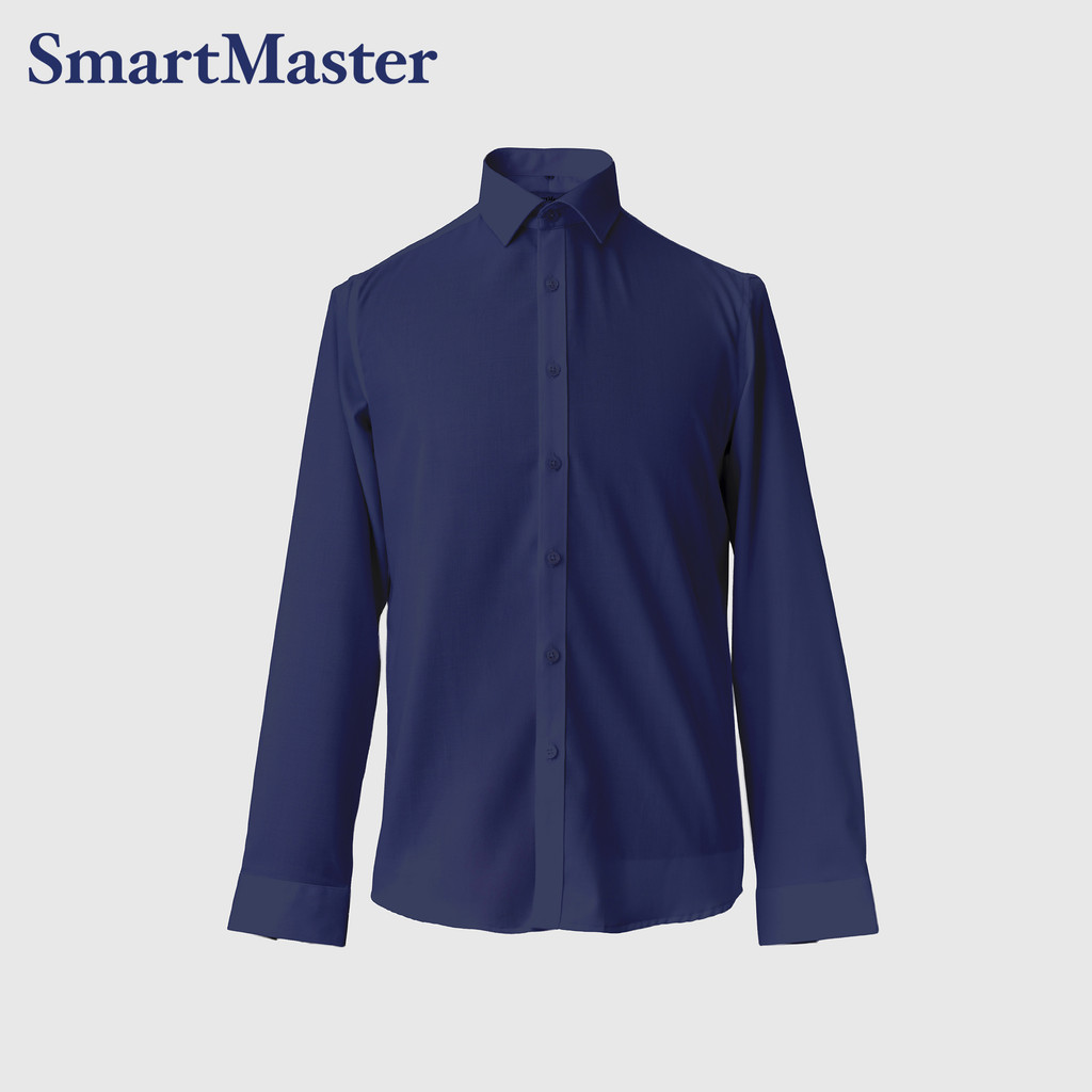 SmartMaster Classic Skinny Fit Shirt Navy | Shopee Malaysia