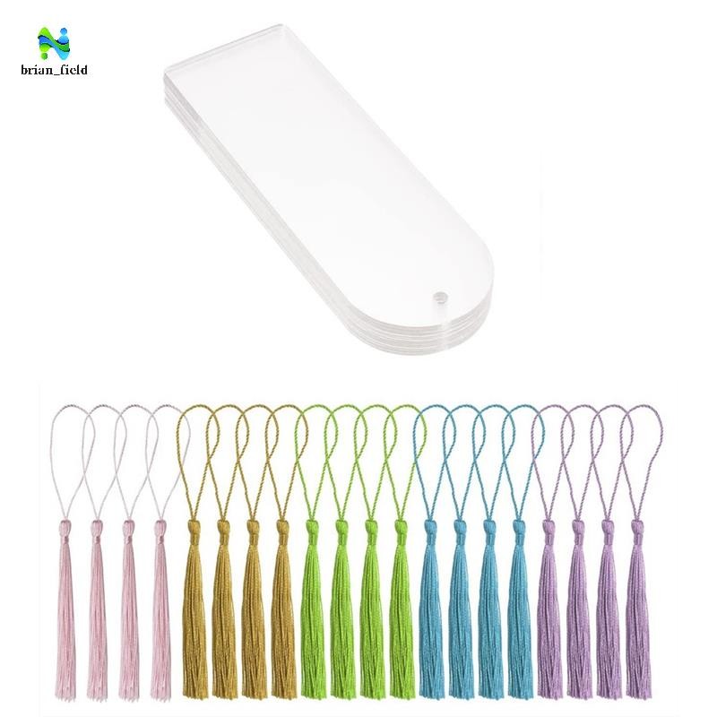 20Pcs Blank Clear Acrylic Bookmarks Replacement Accessories Rectangle ...