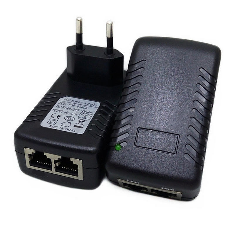 2-Pack 48V 0.5A PoE Power Adapter Supply Injector Ethernet with Wall Plug, IEEE 802.3af Compliant, 10/100Mbps, for IP Voip Phones Cameras AP and More