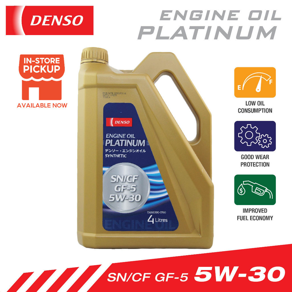 DENSO Platinum Fully Synthetic SN Engine Oil 5W30 4L - 260390-0160 ...