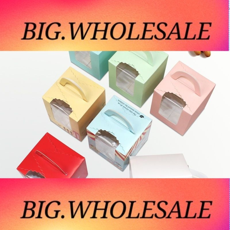 Food packaging single portable window cupcake box mousse chaff pudding ...