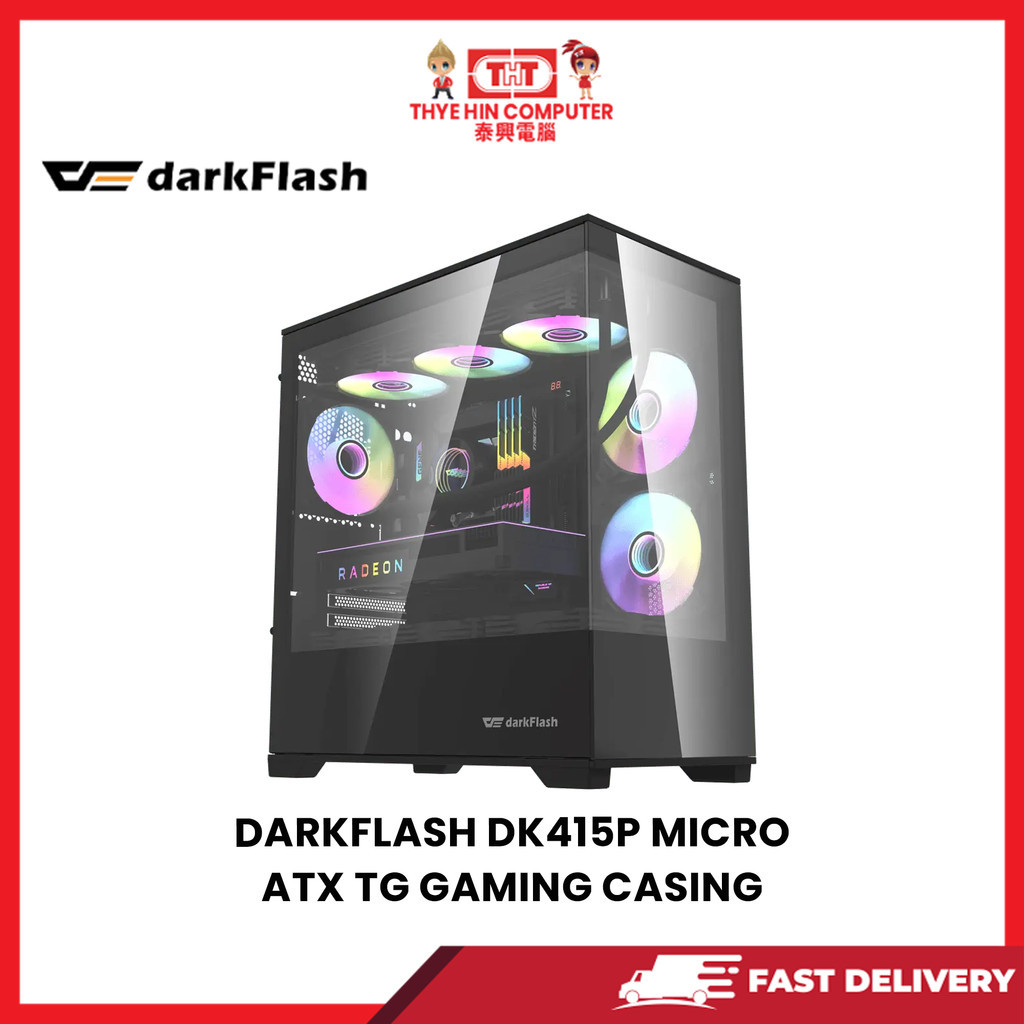 DARKFLASH DK415P MICRO ATX TG GAMING CASING | Shopee Malaysia