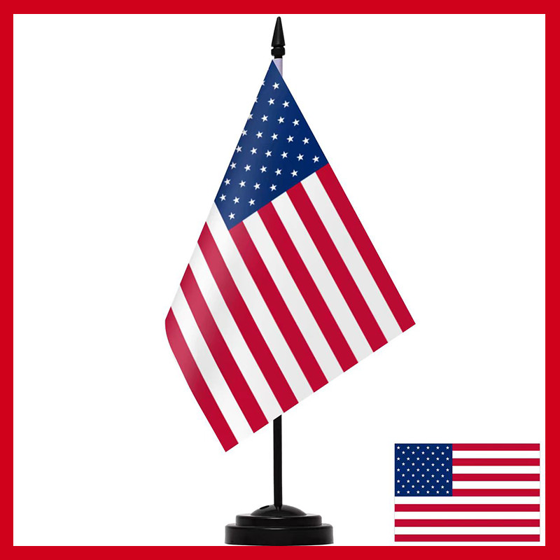 USA Deluxe Desk Flag Set American US Desktop Flag | Shopee Malaysia