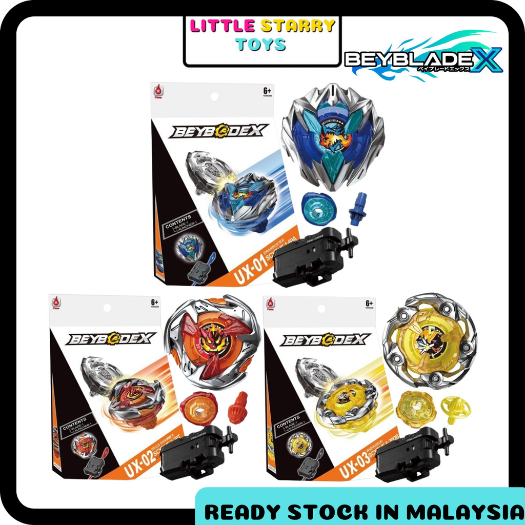 Ready Stock !!! UX Flame Brand Beyblade X UX-01 UX-02 UX-03 UX00