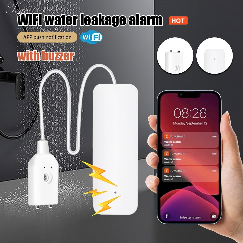 Tuya Wifi Water Leakage Alarm Smart Water Leak Sensor Detector Flood ...