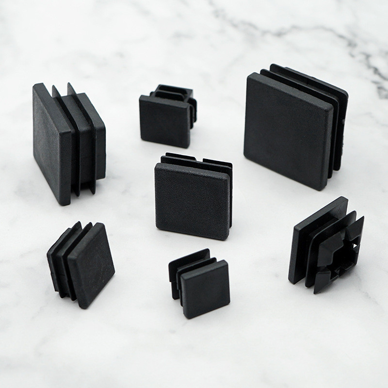 PE Plastic Square Pipe Plugs Black Hole End Caps Inserts Seal Plugs ...