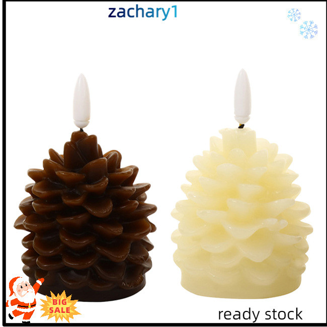 ZACH Pinecone Flameless Candle Light, Flickering Flameless LED Lights ...