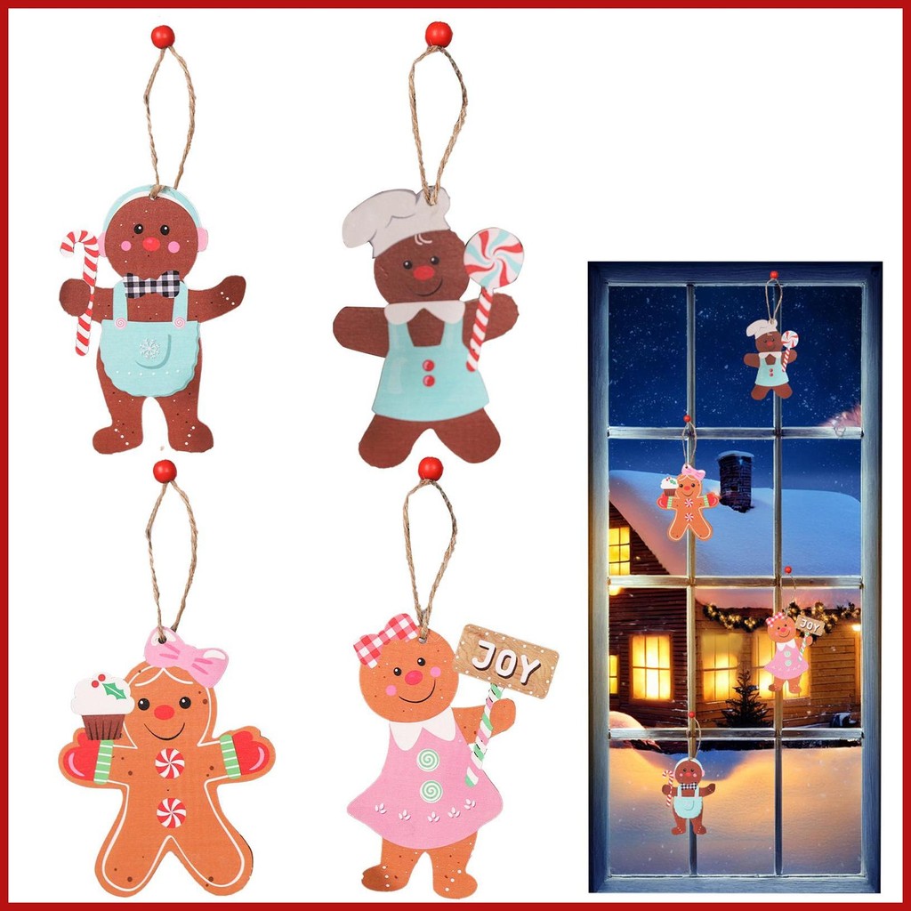 Gingerbread Christmas Ornaments Decorations Tree Ornaments with Rope ...