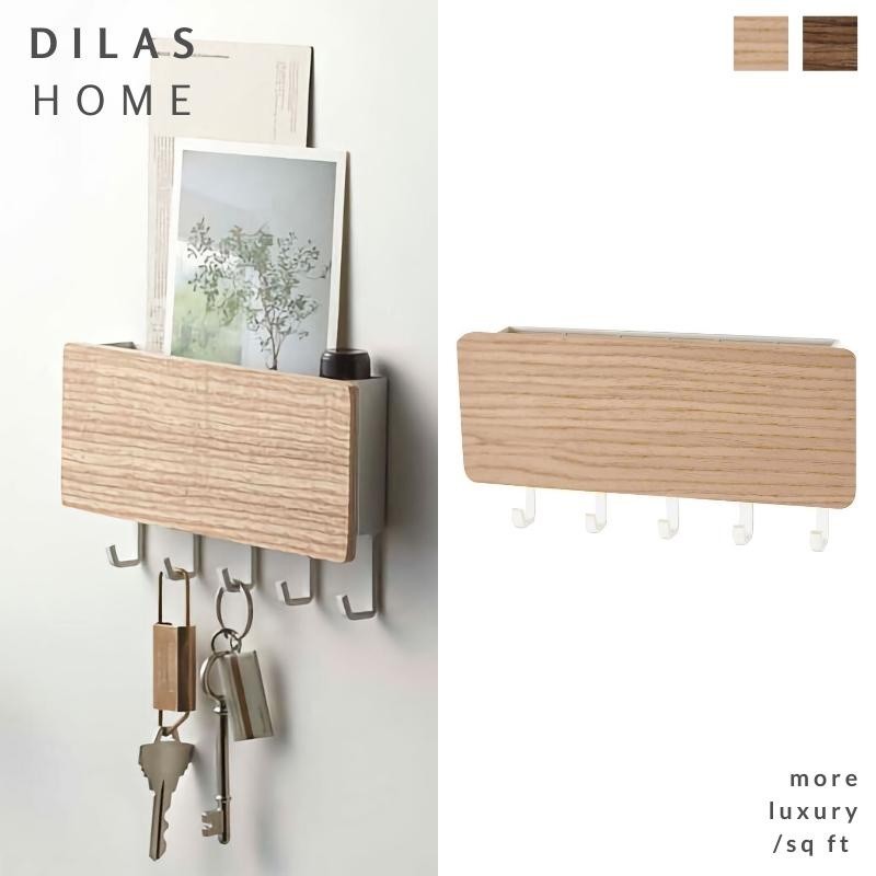 DILAS HOME Modern Minimalist Wall Mounted Wooden Hook Key Holder Porch ...