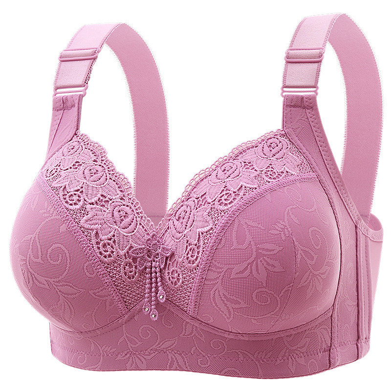 New plus size luxury lace edge without steel ring bra for women ...