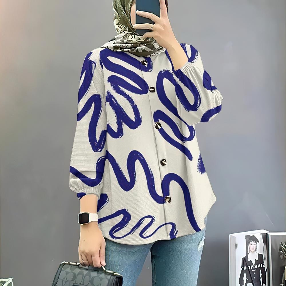 2024 baju blouse muslimah style Daily O neck blouse labuh muslimah plus size women shirt Shopee Malaysia