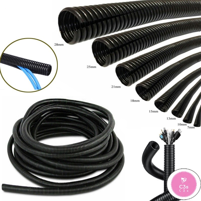 C3S 1/3 Meter Wire Conduit PVC Flexible Conduit Wire Loom Sleeve Tube ...