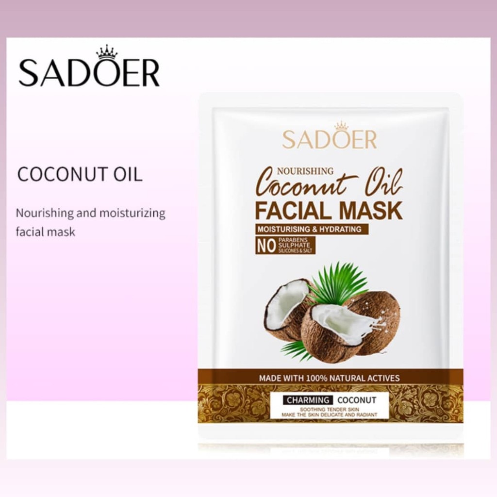 SADOER Moisturizing & Hydrating Coconut Oil Facial Mask 25g - Shopee  Malaysia