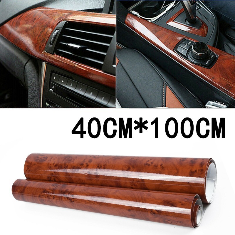 High Glossy Sticker Car Internal Adhesive DIY Film Wood Grain Vinyl ...
