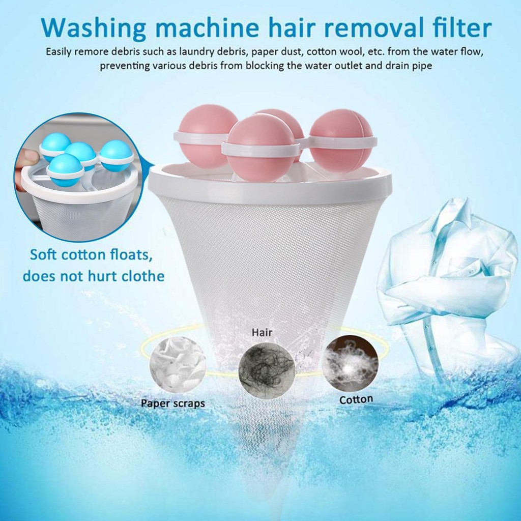 Washing Machine Hair Filter Floating Pet Fur Lint Hair Pouch Catcher ...