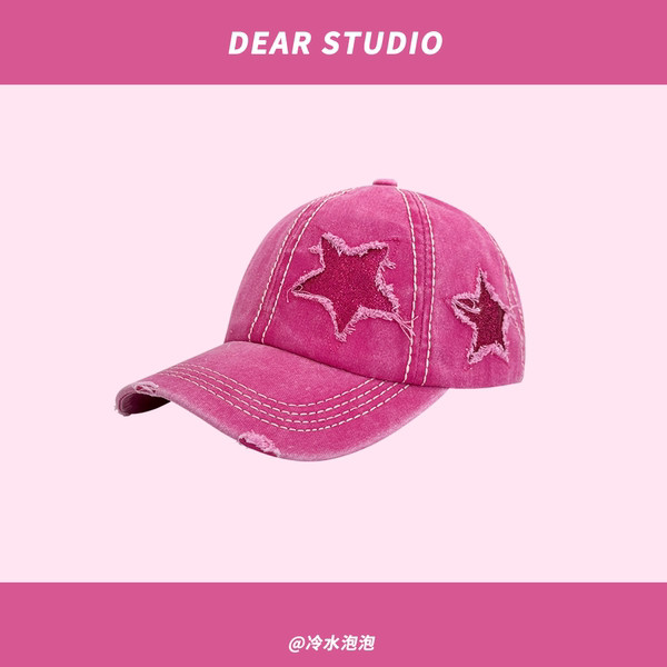Cap men cap men baseball cap y2k new era cap Ripped Hole Five-pointed ...