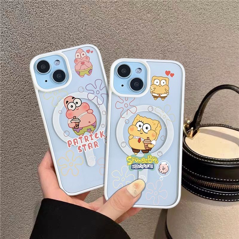 For 7/8 IPhone phone case Cute cartoon SpongeBob SquarePants 15 ...