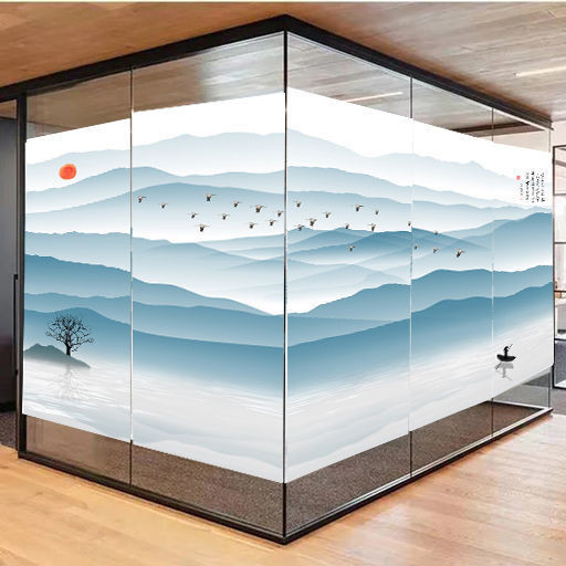 Landscape frosted glass sticker window sticker glass film translucent ...