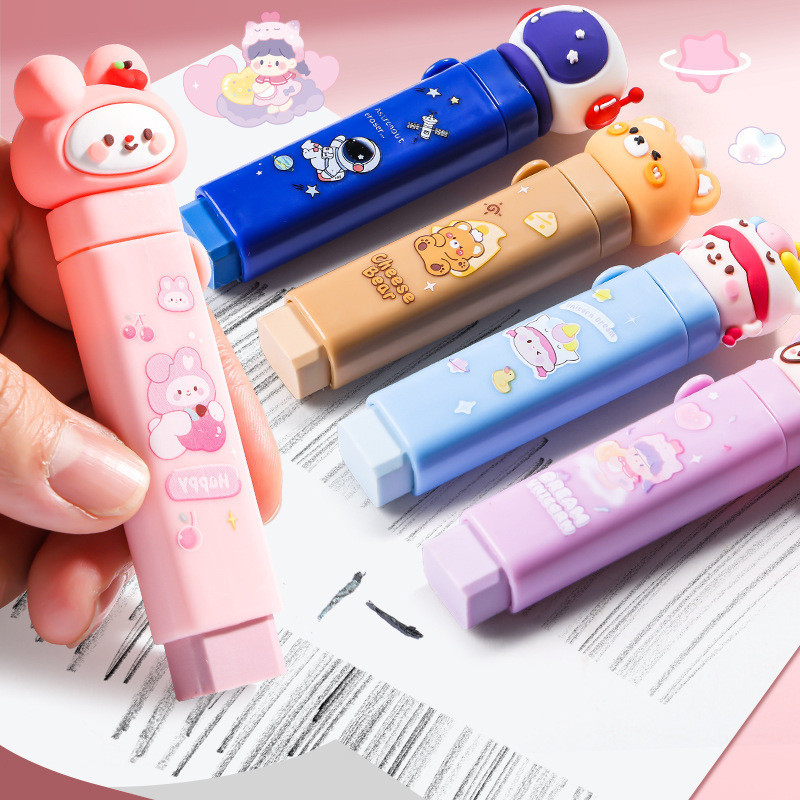 【ready stock】卡通 推拉橡皮 小学生 专用 推动式 像皮擦 可爱 不留痕 无碎屑 橡皮擦 套装 Cartoon Cartoon ...