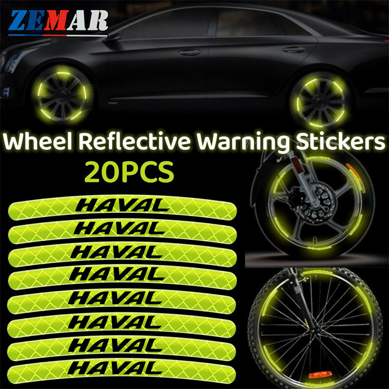 20Pcs Haval Car Moto Tires Edge Strong Reflective Safety Warning