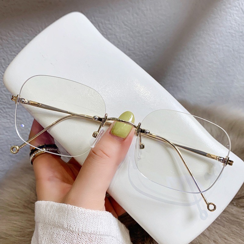 Anti Radiation Frameless Glasses for Women Men Rimless Transition