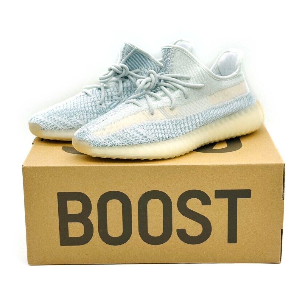 FW3043 Adidas Yeezy Boost 350 V2 Cloud White Ice Blue Non Reflective Shopee Malaysia