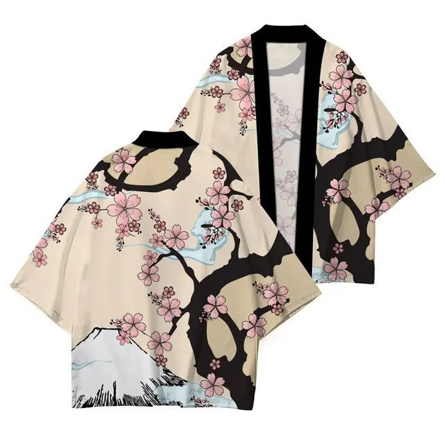 Plum Pattern Ethnic Harajuku Style Ladies Haori Kimono Cloak Bathrobe ...
