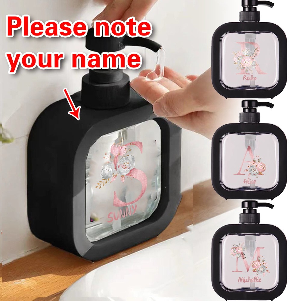 Customized Name 500ml Refillable Lotion Bottle Soap Dispenser