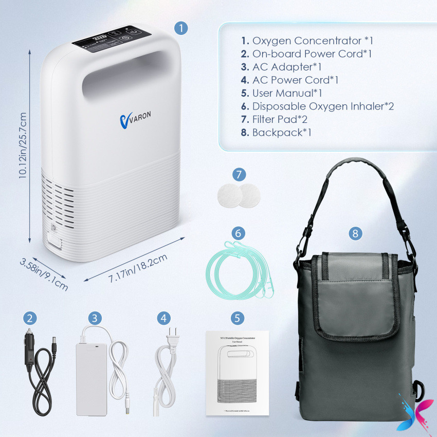 SY VARON 0.8L Pulse Flow Portable Oxygen Concentrator 93 ± 3 High