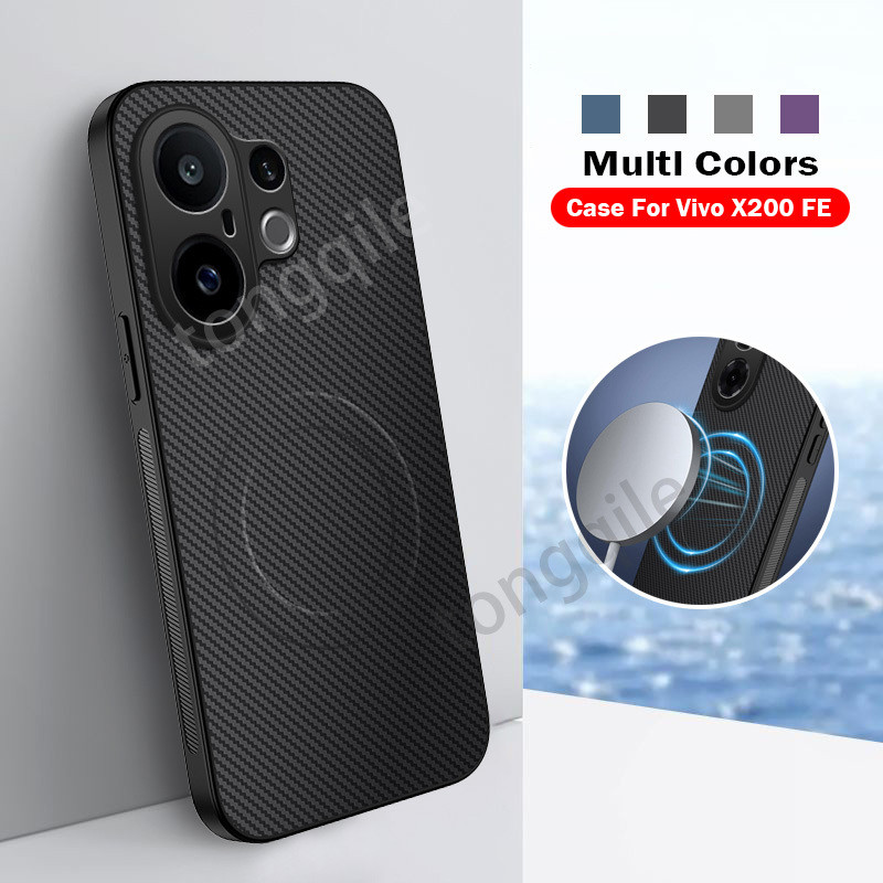 Case For Vivo X200 FE Pro 5G X200FE 2025 Carbon Fiber Soft TPU Silicone ...