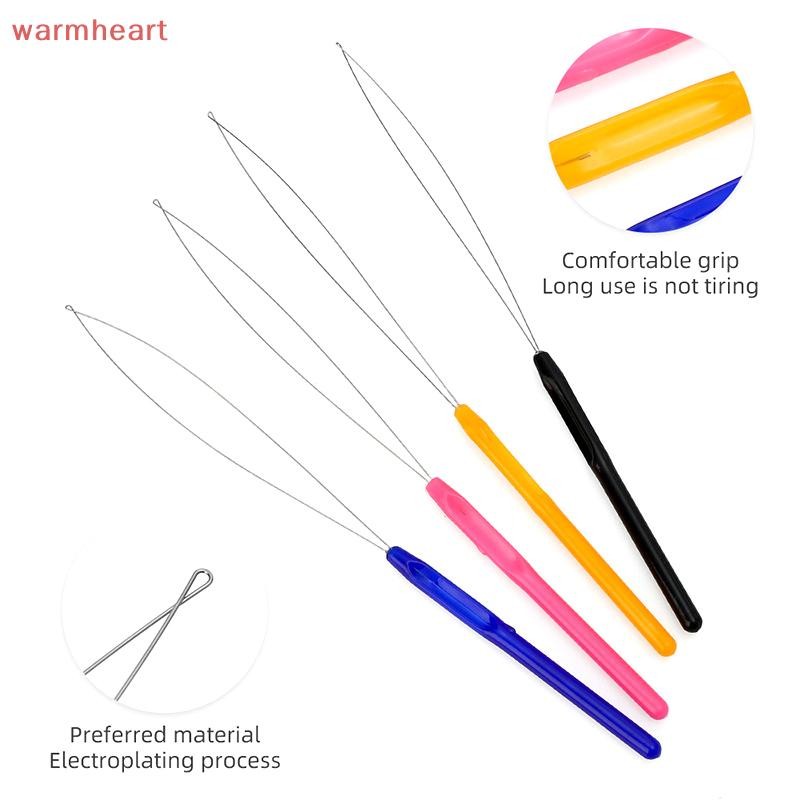 (warmheart) 10 Pcs Hair Extensions Loop Needle Pulling Hook Tool Needle ...