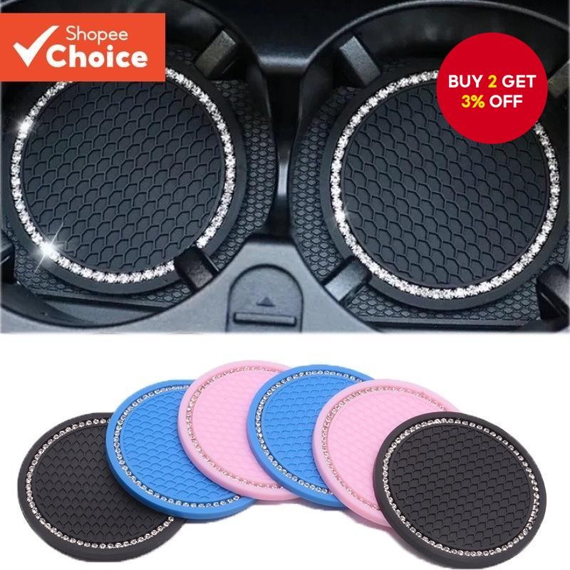 Car Coaster PVC Travel Auto Cup Mats Insert Coaster Anti Slip Vehicle ...
