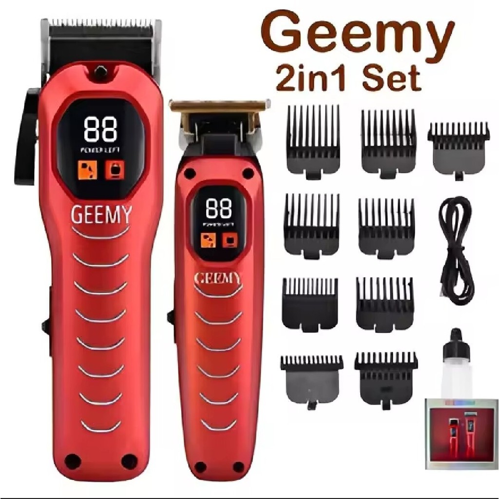 Geemy Original 2 in 1 Combo Kit GM-8046 Led professional hair clipper ...