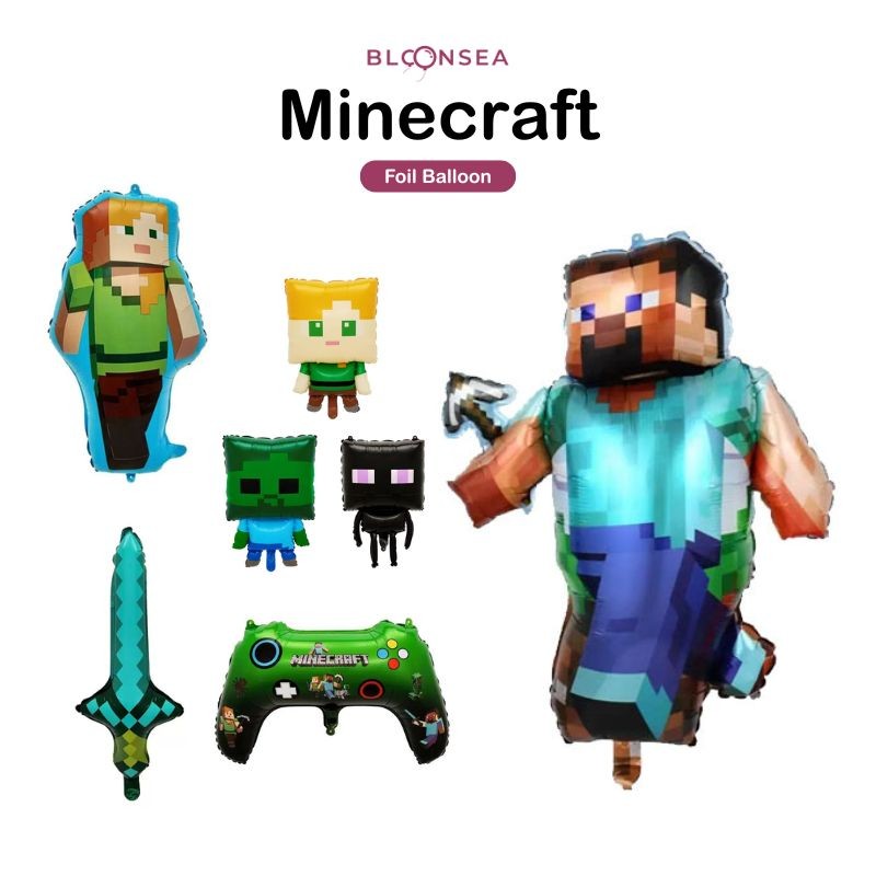 Minecraft Foil Balloons Fortnite Roblox PUBG Call of Duty COD Steve ...