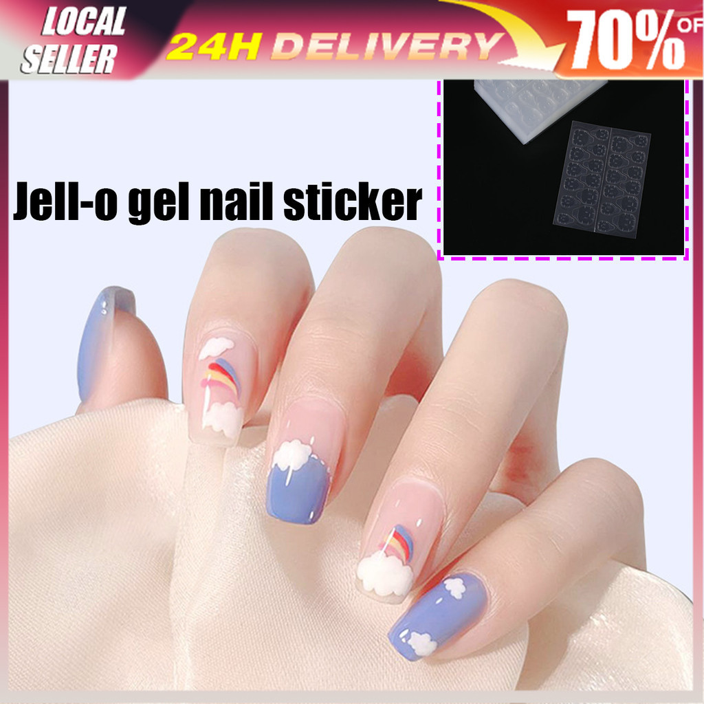 Double-sided Waterproof Fake Nails Sticker Clear nail sticker glue ...