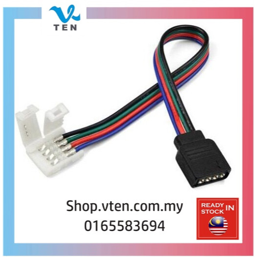 🔥🇲🇾PROMO!!🔥Solderless 4 Pin LED 5050 RGB LED Strip Light Connector ...