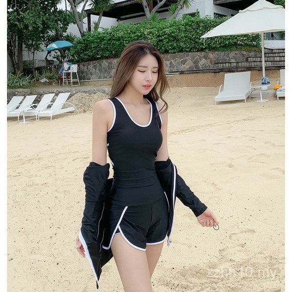 Korea Selatan baru wanita split skirt baju renang menutupi perut