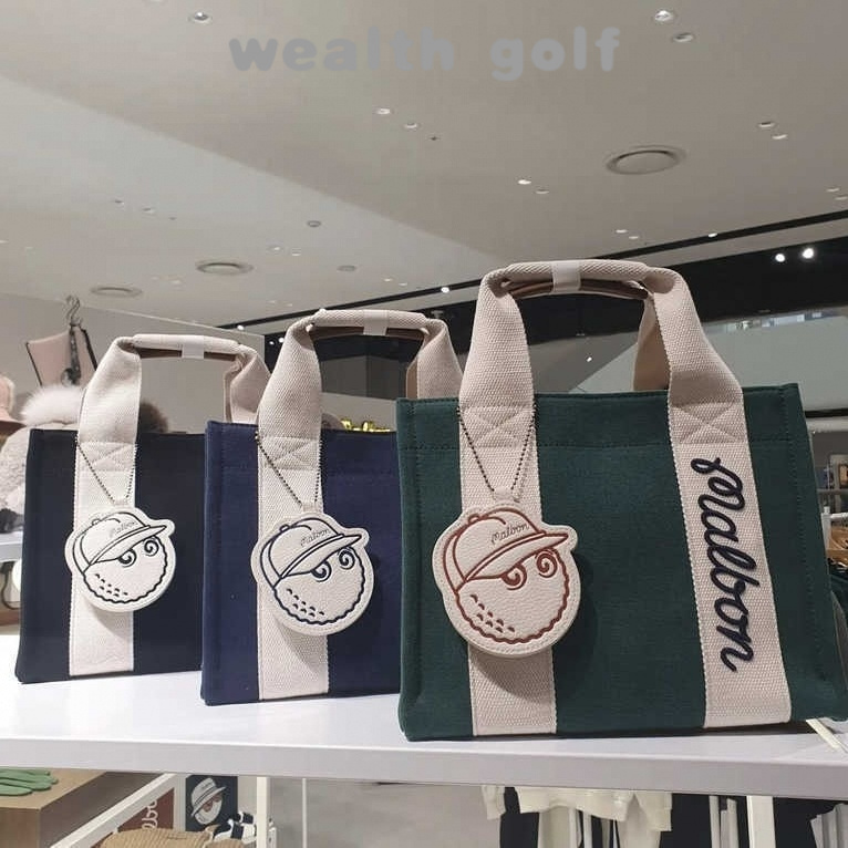 Korean Original Golf Bag Color Matching Canvas Handbag Unisex Style