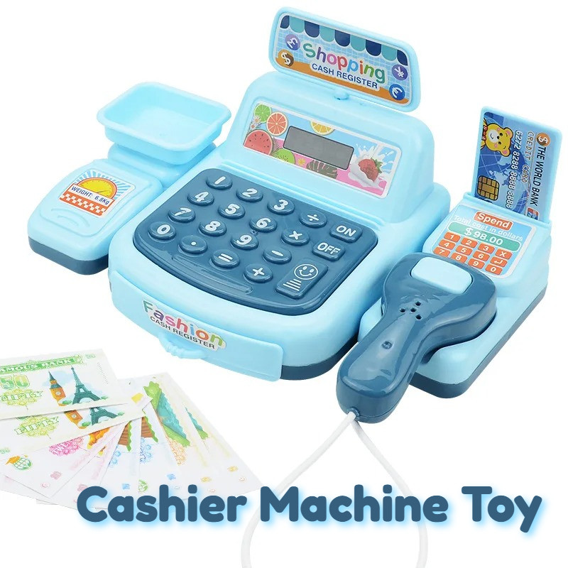 Cashier Machine Toy Simulated Supermarket Cash Register Kits Children ...