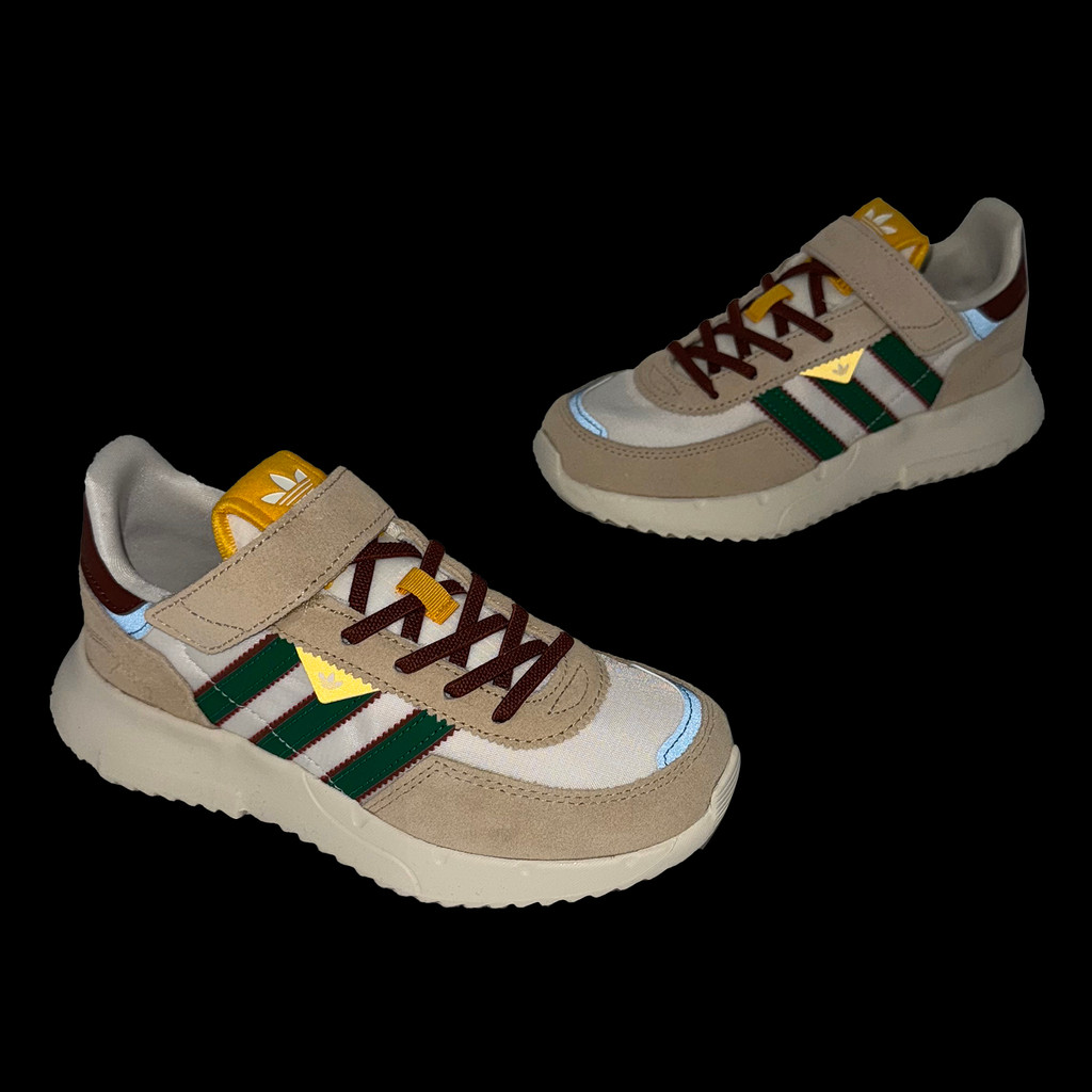 adidas Jogging Shoes Retropy F2 CF EL C Middle Child Children Beige ...