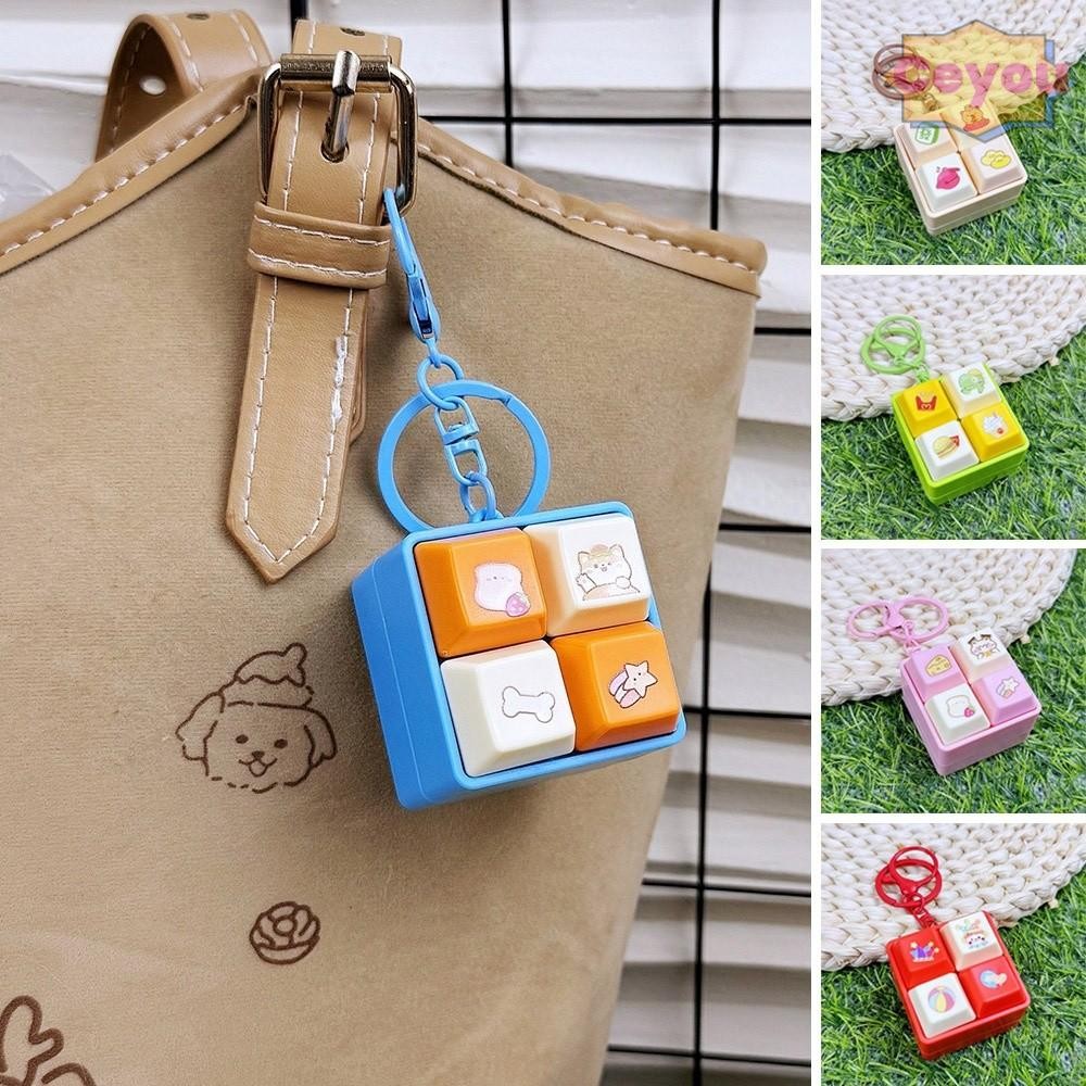 CEYOU Fidget Keychain, DIY Keyboard Cartoon Finger Keyboard Caps, Keys ...