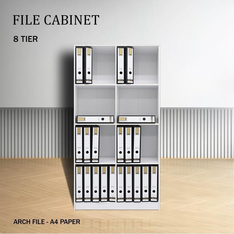 HK Rak Pejabat/8 Tier File Cabinet for Office(4 Tier x 2)/A4 Bookshelf ...