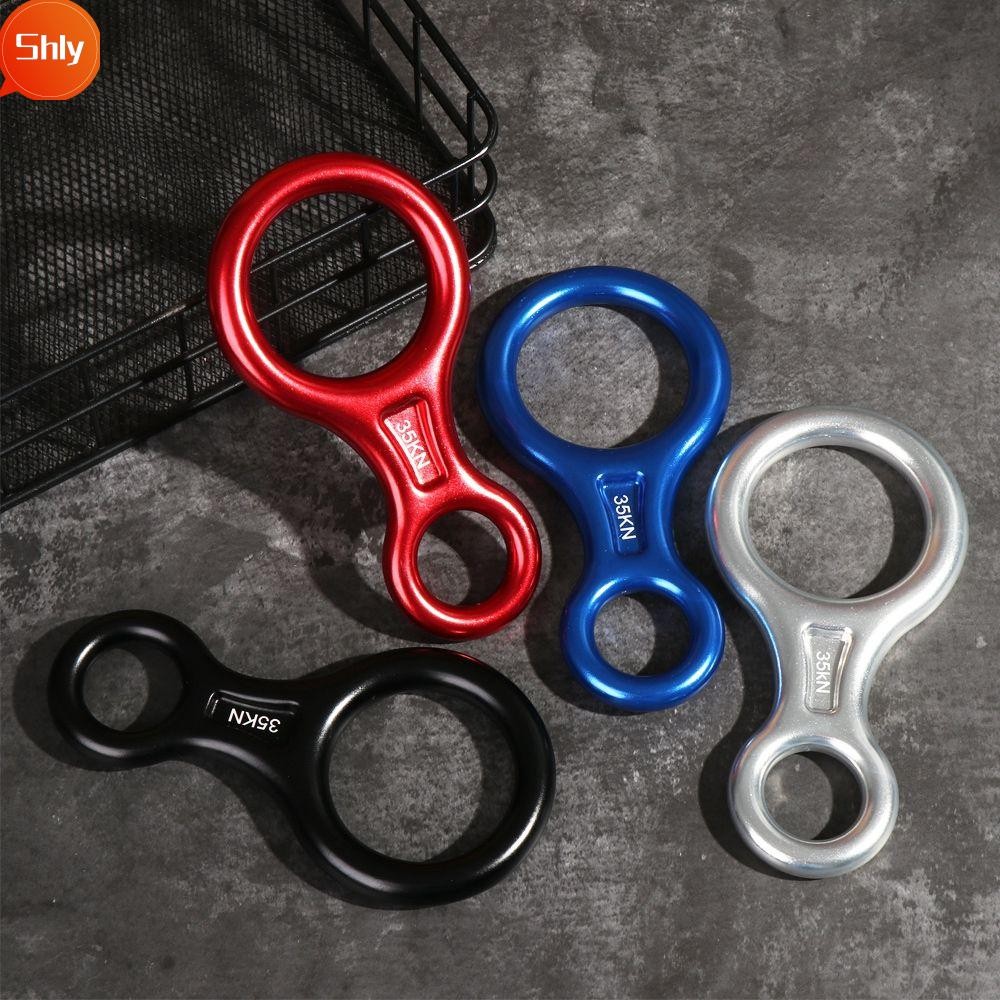 SHLY Rock Climbing Descenders 4 Colors Gear Device 8 Word Climbing Ring ...